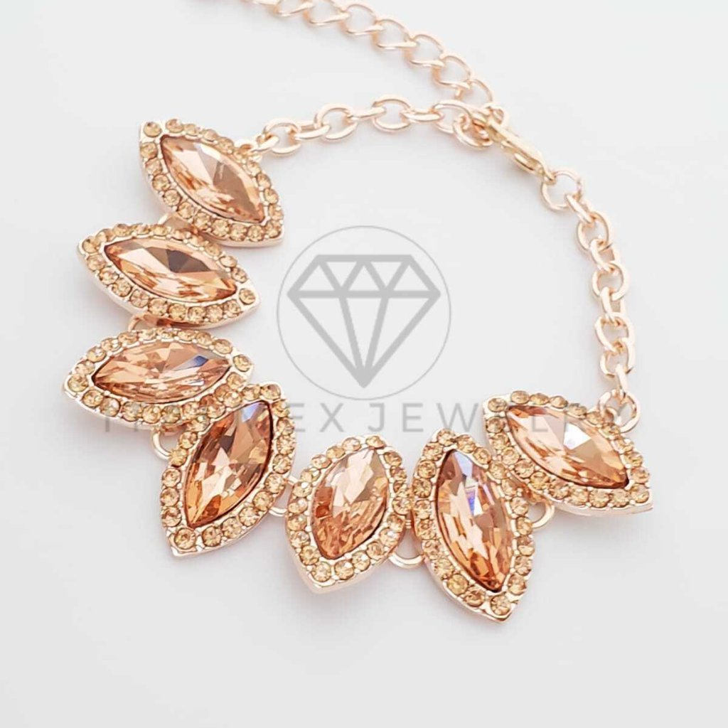 18k Rose Gold Plated Pink Cz Bracelet | Pulsera